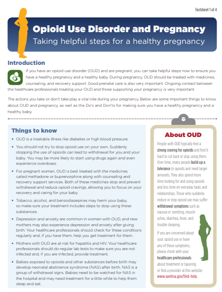 Front side of factsheet showing text on a white background with a blue box featuring key points