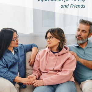 Cover of the Supporting the Health of Youth Who Use Fentanyl/Opioids booklet showing two parents sitting on a couch talking to a teen girl