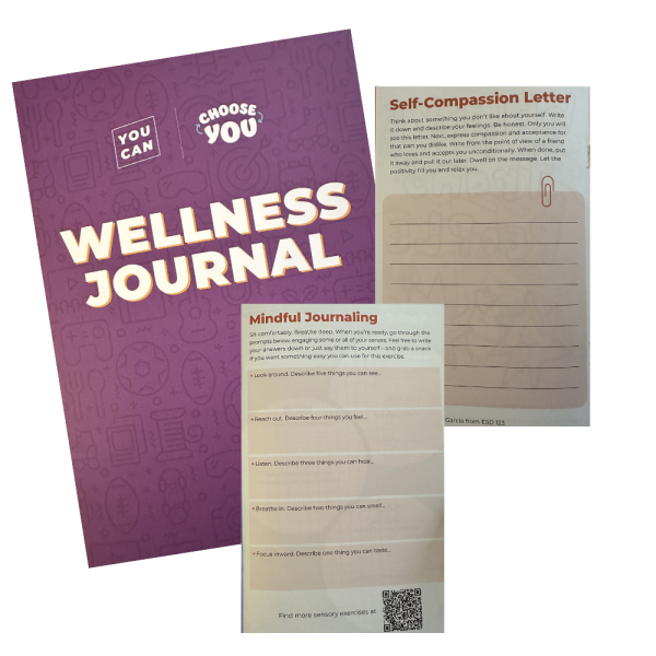 Wellness Journal cover in English with sample pages