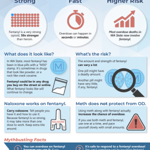 Colorful factsheet with text on blue background showing lots of illustrations and icons with content in easy-to-read blocks.