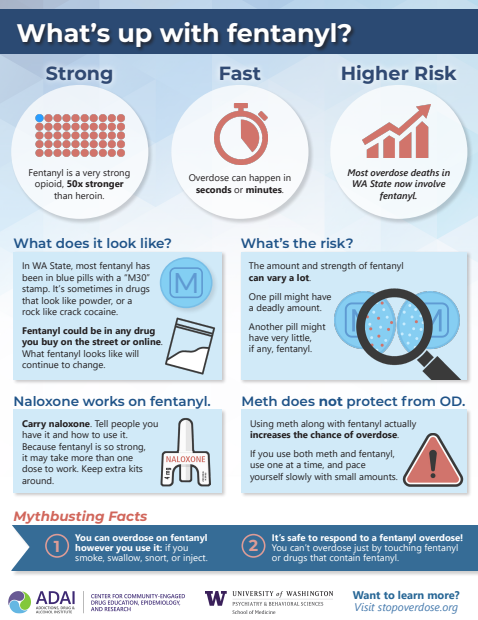 whats-up-fent Colorful factsheet with text on blue background showing lots of illustrations and icons with content in easy-to-read blocks.